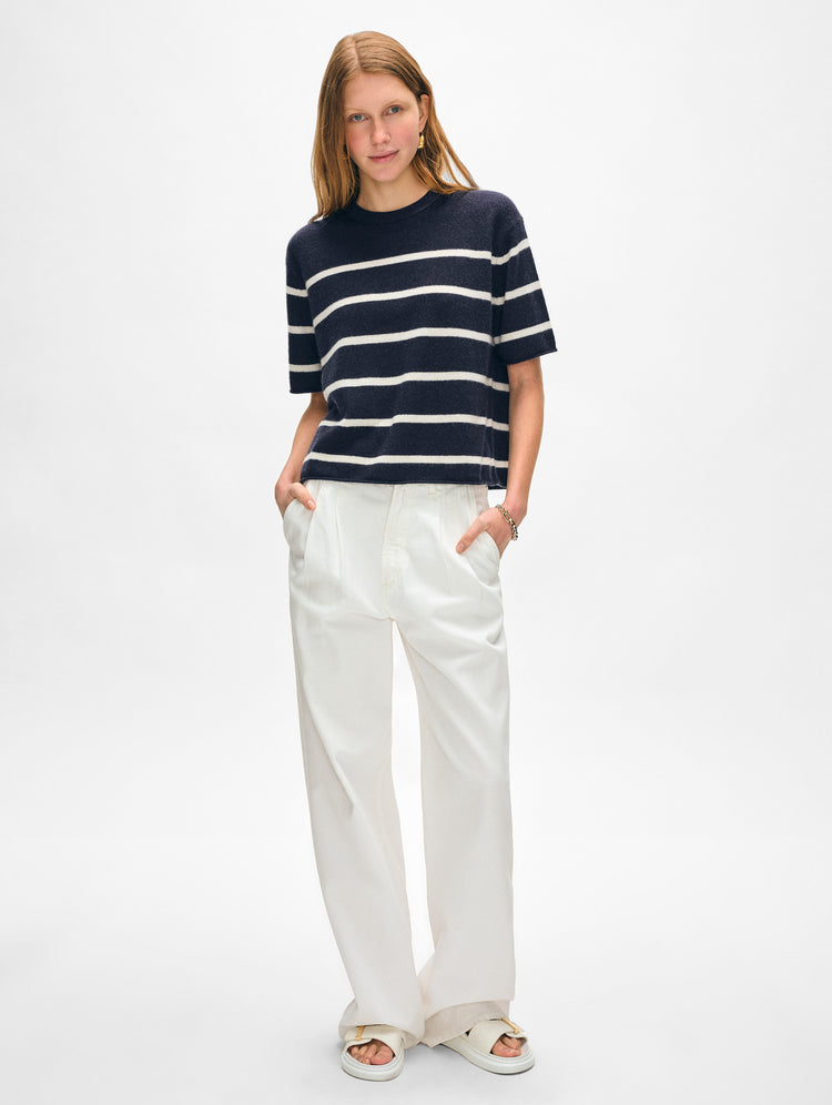 Cashmere Roll Trim T-Shirt