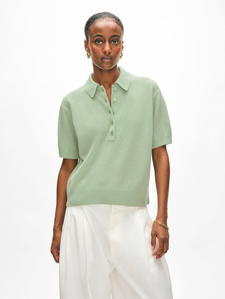 Cashmere Button Polo